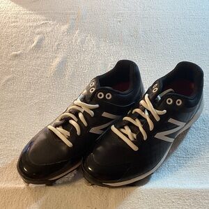 New Balance Men's Black Metal Baseball Cleats with White Accents